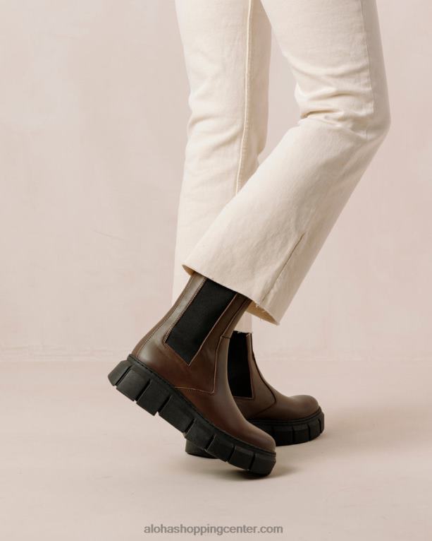 oklep - rjavi usnjeni škornji ženske Alohas 0D4R8559