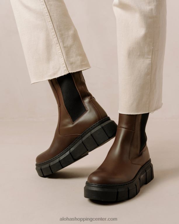 oklep - rjavi usnjeni škornji ženske Alohas 0D4R8559