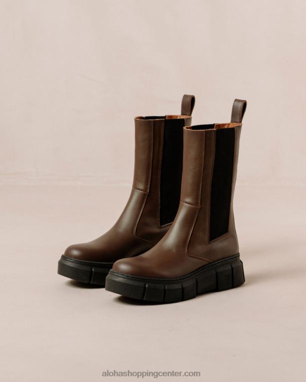 oklep - rjavi usnjeni škornji ženske Alohas 0D4R8559