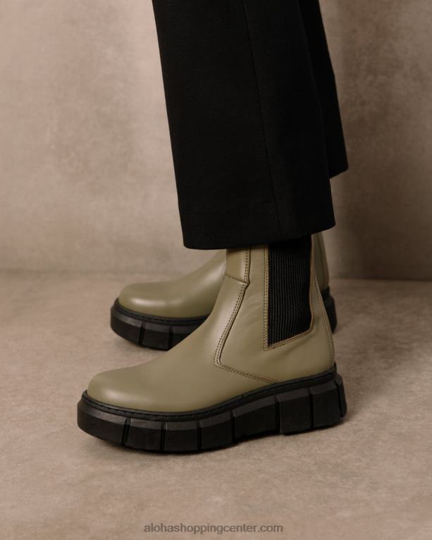 oklep - zeleni usnjeni škornji ženske Alohas 0D4R8209