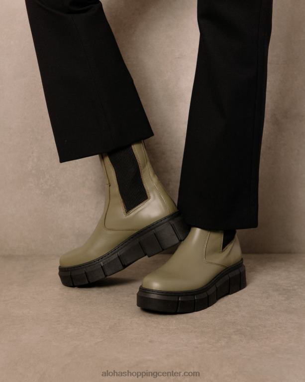 oklep - zeleni usnjeni škornji ženske Alohas 0D4R8209