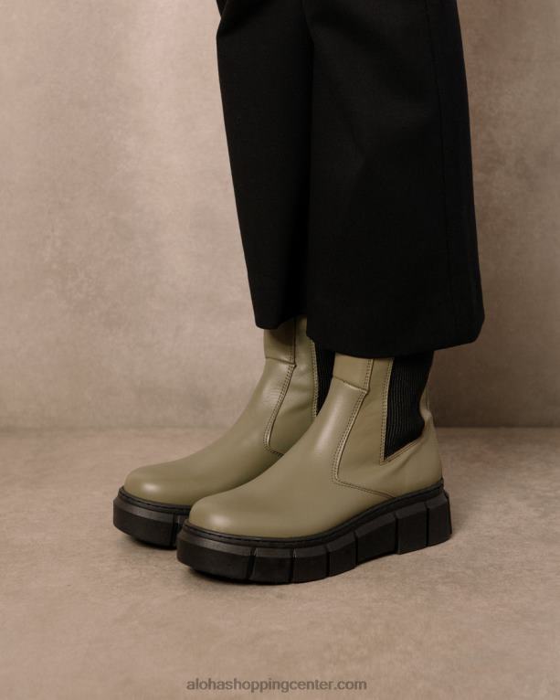 oklep - zeleni usnjeni škornji ženske Alohas 0D4R8209