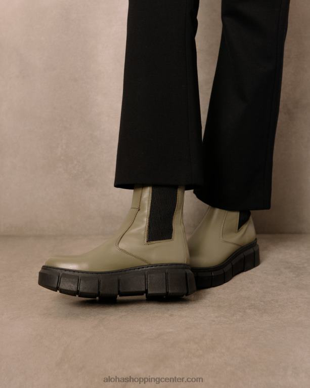 oklep - zeleni usnjeni škornji ženske Alohas 0D4R8209