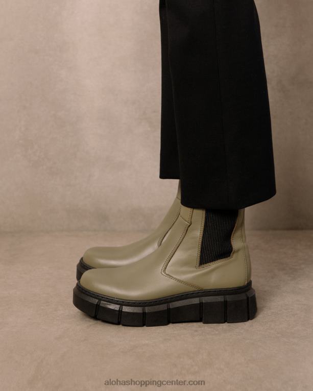 oklep - zeleni usnjeni škornji ženske Alohas 0D4R8209