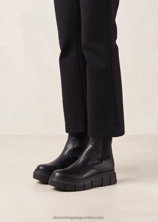 oklep - črni usnjeni škornji ženske Alohas 0D4R8210