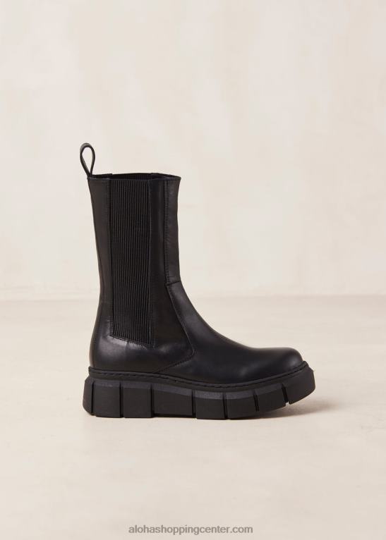 oklep - črni usnjeni škornji ženske Alohas 0D4R8210