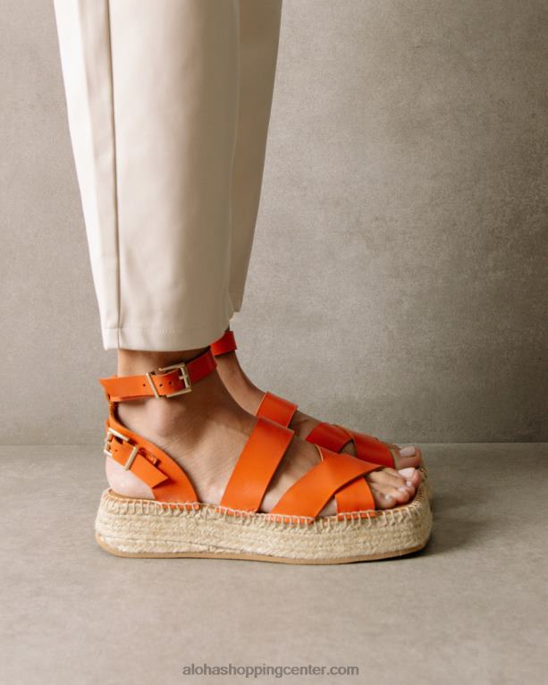 okrožje - oranžne usnjene espadrile ženske Alohas 0D4R8514