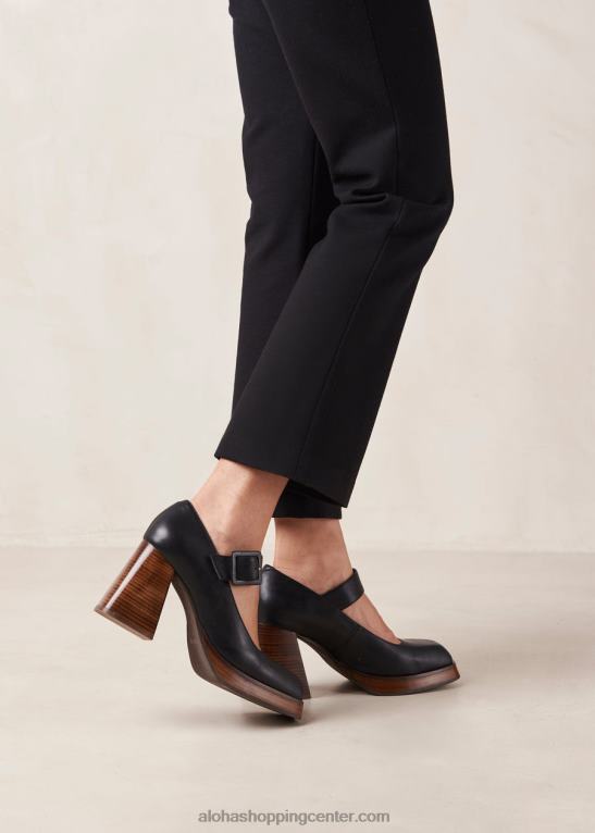 oregon - črne usnjene copate ženske Alohas 0D4R8285