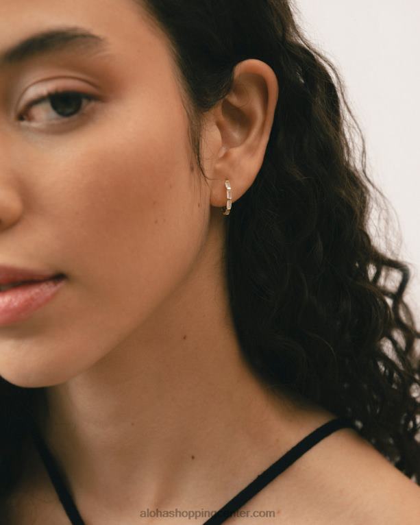 orlop - zlati in beli uhani ženske Alohas 0D4R81054