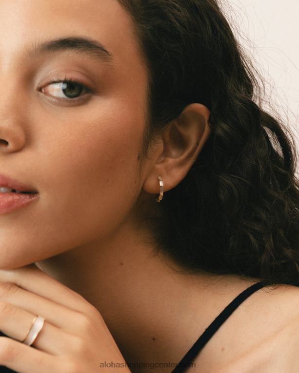 orlop - zlati in beli uhani ženske Alohas 0D4R81054