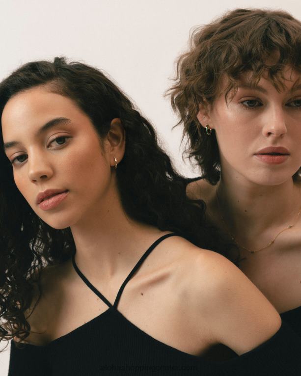 orlop - zlati in beli uhani ženske Alohas 0D4R81054