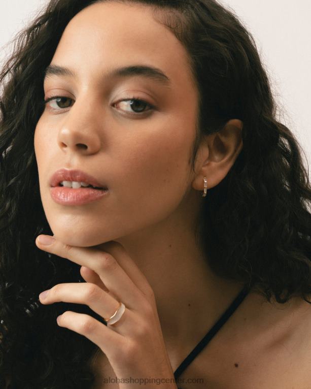 orlop - zlati in beli uhani ženske Alohas 0D4R81054