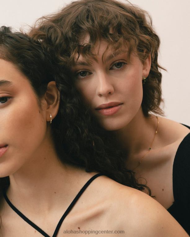 orlop - zlati in beli uhani ženske Alohas 0D4R81054