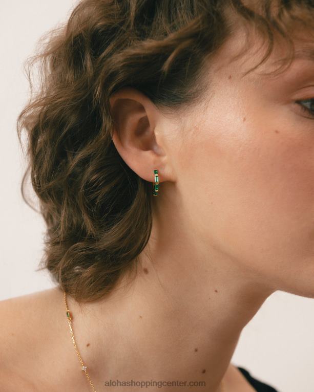 orlop - zlati in zeleni uhani ženske Alohas 0D4R81055