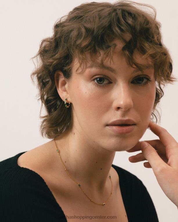 orlop - zlati in zeleni uhani ženske Alohas 0D4R81055