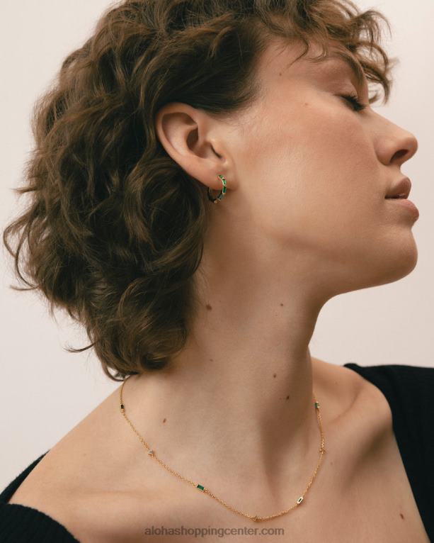 orlop - zlati in zeleni uhani ženske Alohas 0D4R81055