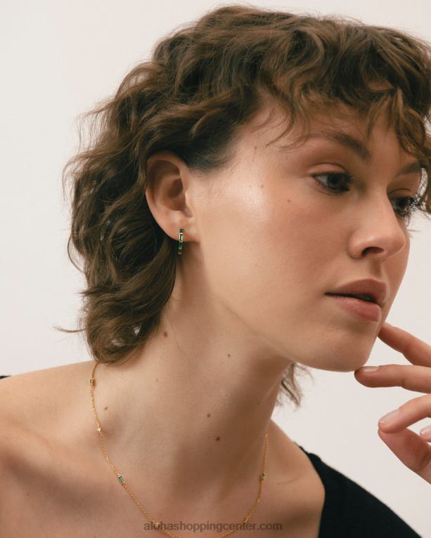 orlop - zlati in zeleni uhani ženske Alohas 0D4R81055