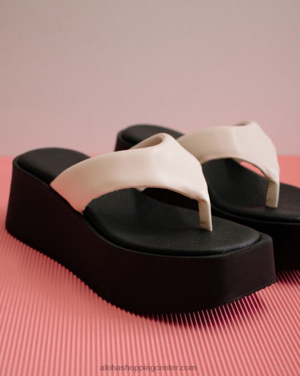 palačinka - beli veganski usnjeni sandali ženske Alohas 0D4R8261