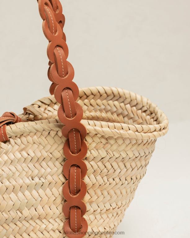 palmeta - rjava usnjena slamnata torba ženske Alohas 0D4R81040