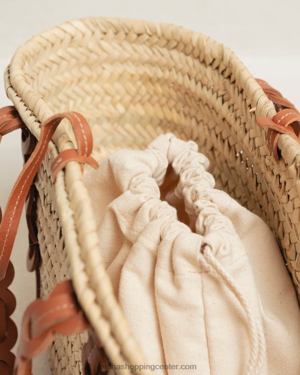 palmeta - rjava usnjena slamnata torba ženske Alohas 0D4R81040