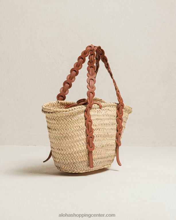 palmeta - rjava usnjena slamnata torba ženske Alohas 0D4R81040