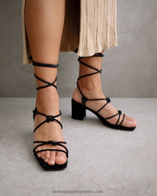 paloma - črni sandali iz semiša ženske Alohas 0D4R8166