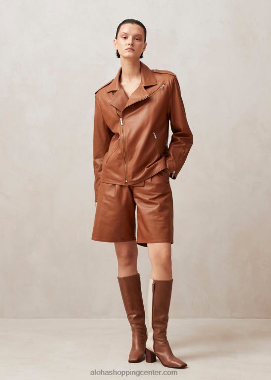 paris - rjava usnjena jakna ženske Alohas 0D4R81016