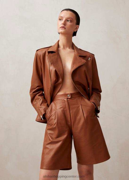 paris - rjava usnjena jakna ženske Alohas 0D4R81016