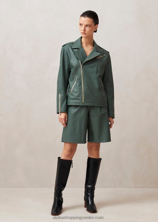 paris - zelena usnjena jakna ženske Alohas 0D4R81018