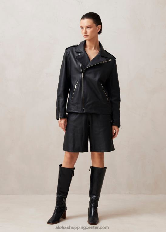 paris - črna usnjena jakna ženske Alohas 0D4R81017