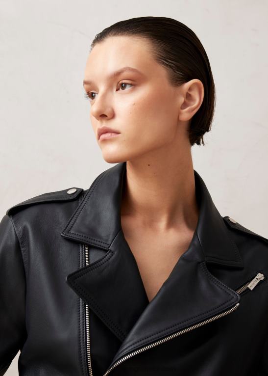 paris - črna usnjena jakna ženske Alohas 0D4R81017