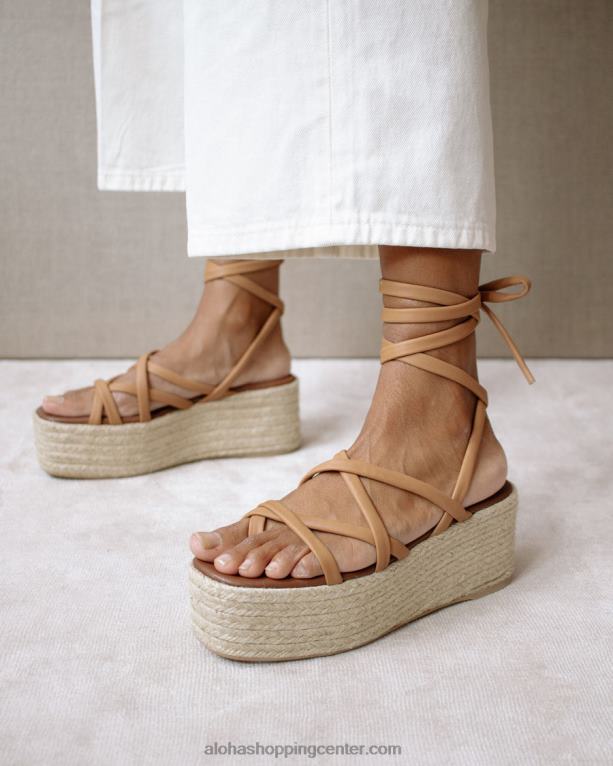 paw-paw - rjave usnjene espadrile ženske Alohas 0D4R8406