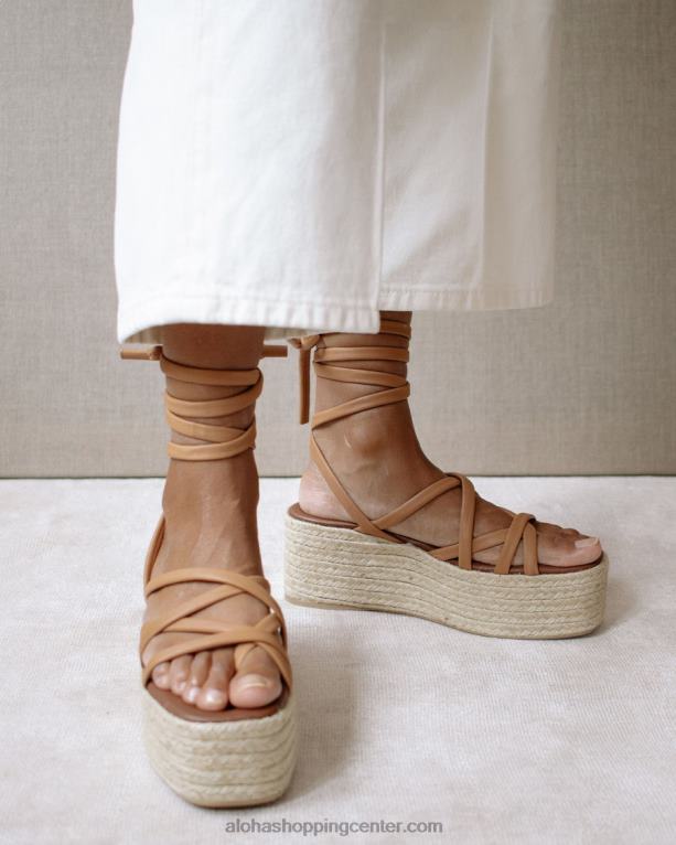 paw-paw - rjave usnjene espadrile ženske Alohas 0D4R8406