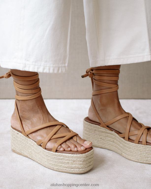 paw-paw - rjave usnjene espadrile ženske Alohas 0D4R8406