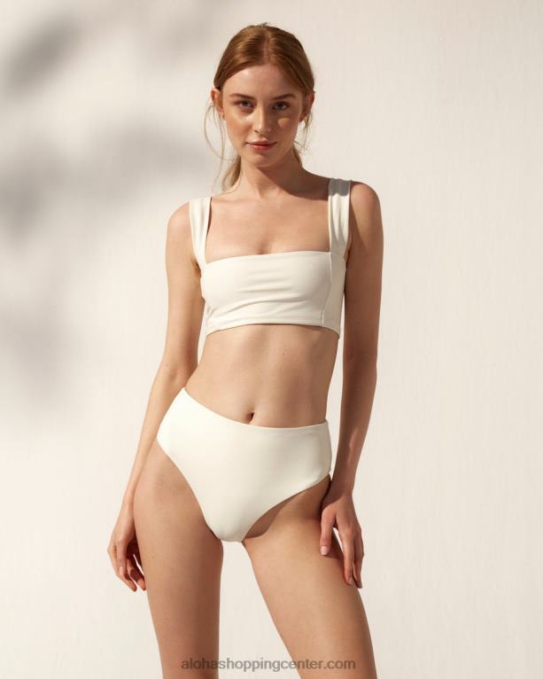 pentagon - spodnji del bikinija iz belega recikliranega najlona ženske Alohas 0D4R8841