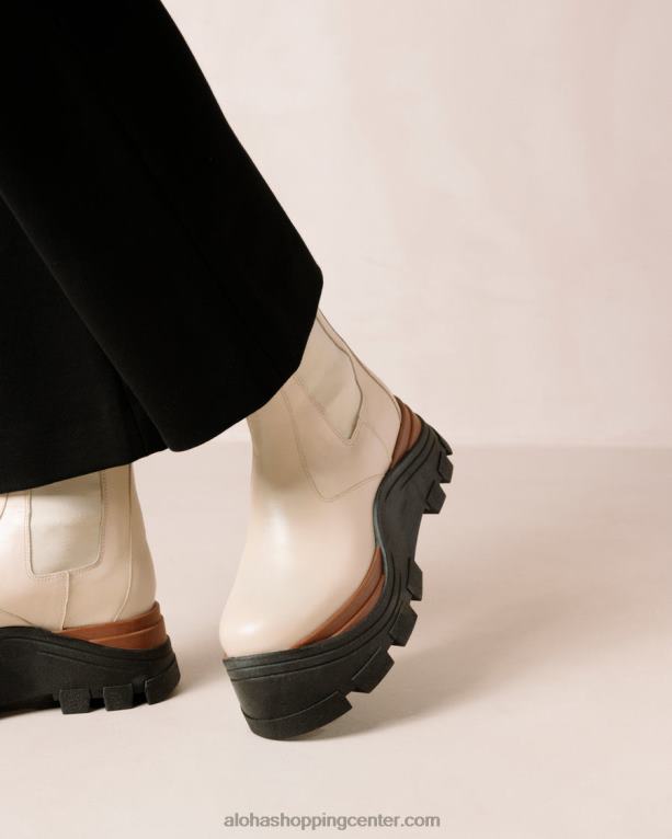 phoenix nutty - beli usnjeni škornji ženske Alohas 0D4R8579