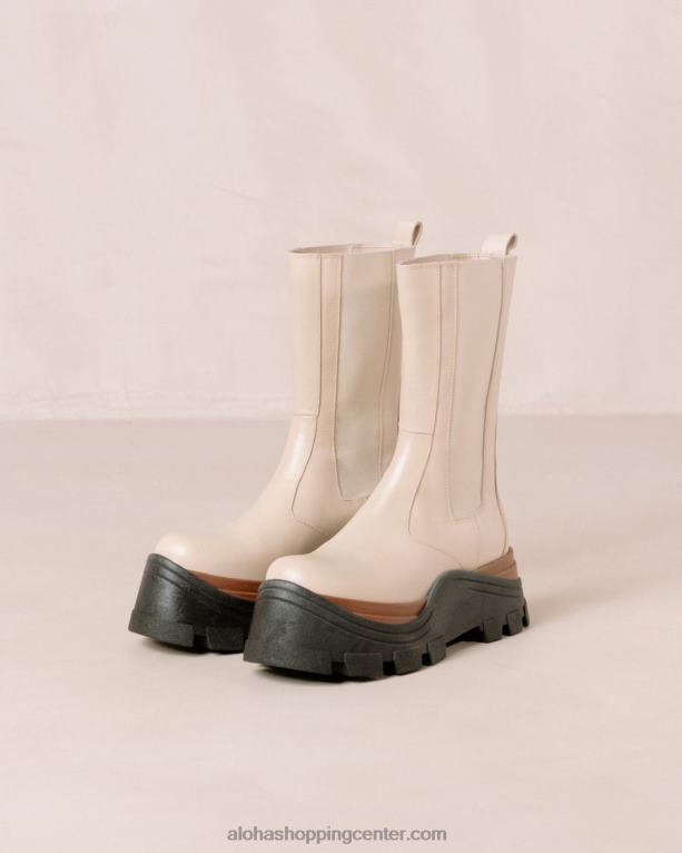 phoenix nutty - beli usnjeni škornji ženske Alohas 0D4R8579