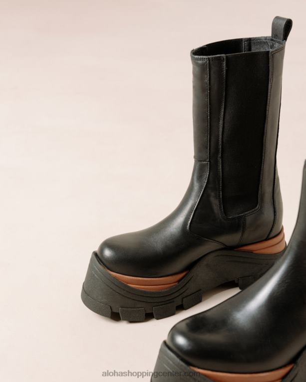 phoenix nutty - črni usnjeni škornji ženske Alohas 0D4R8580