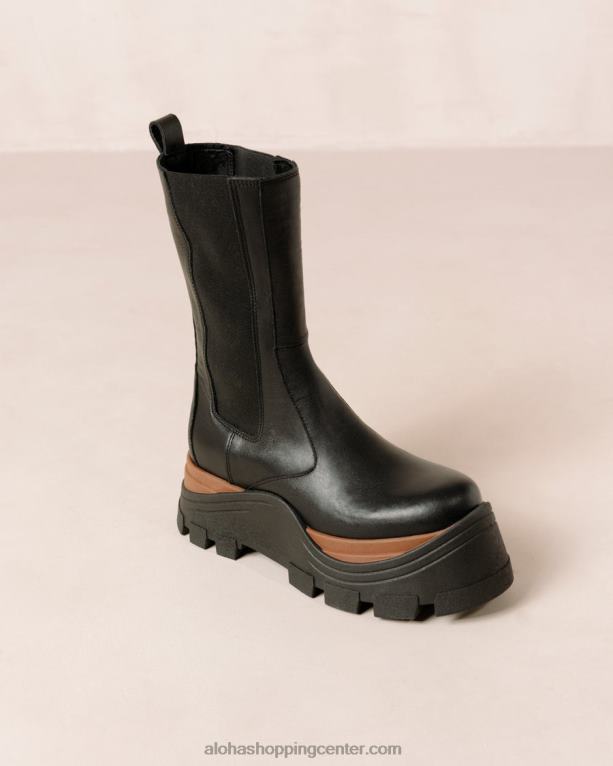 phoenix nutty - črni usnjeni škornji ženske Alohas 0D4R8580