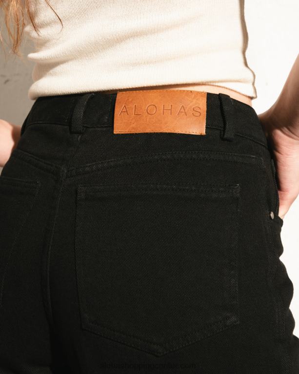 piano - črne bombažne kavbojke ženske Alohas 0D4R8997