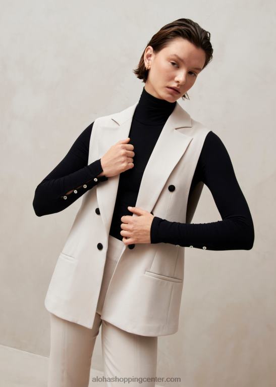 piera - bež blazer brez rokavov ženske Alohas 0D4R8697