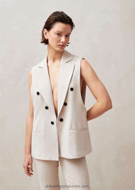 piera - bež blazer brez rokavov ženske Alohas 0D4R8697