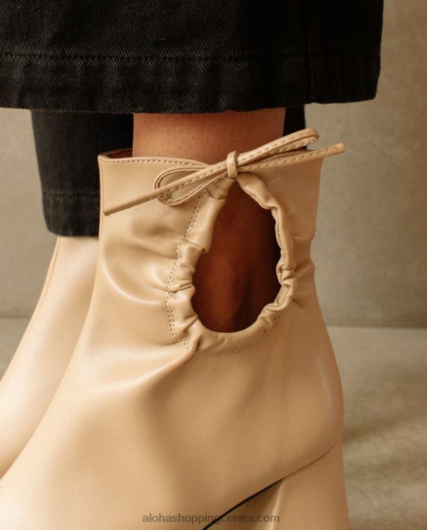 pigment - bež veganski usnjeni škornji ženske Alohas 0D4R8317