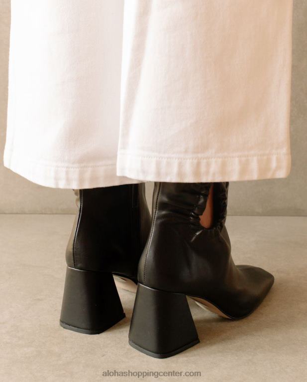 pigment - črni veganski usnjeni škornji ženske Alohas 0D4R8319