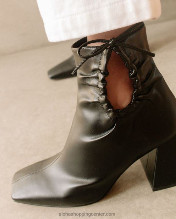 pigment - črni veganski usnjeni škornji ženske Alohas 0D4R8319