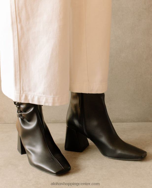 pigment - črni veganski usnjeni škornji ženske Alohas 0D4R8319