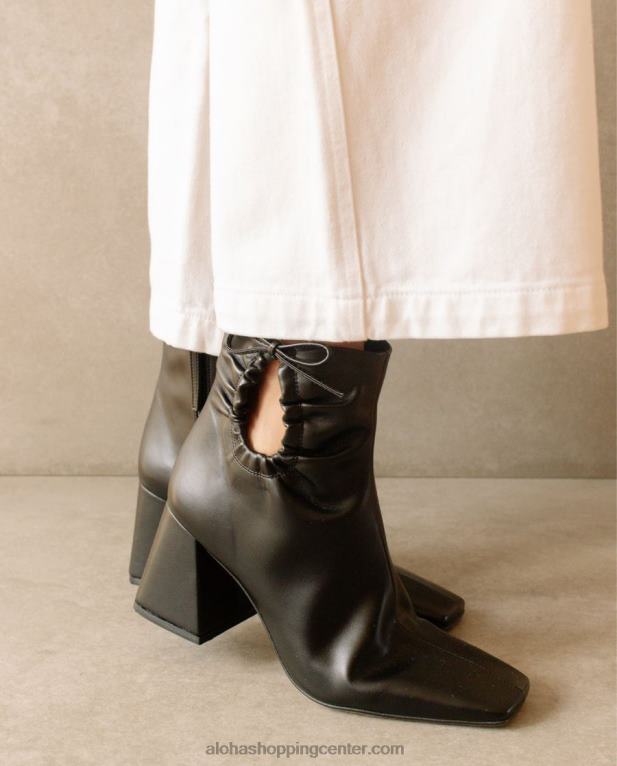 pigment - črni veganski usnjeni škornji ženske Alohas 0D4R8319