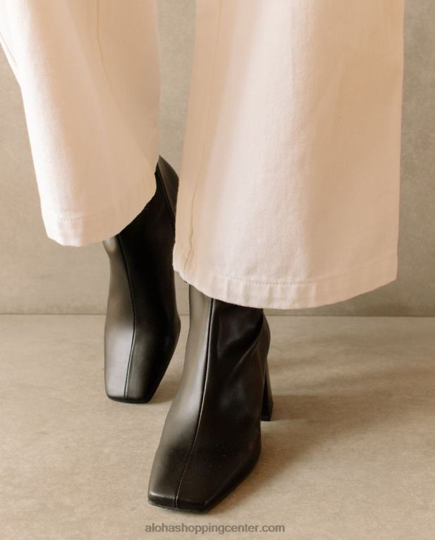 pigment - črni veganski usnjeni škornji ženske Alohas 0D4R8319