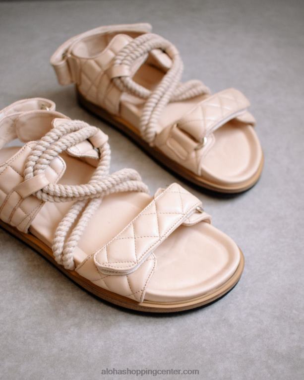 pleteni - bež usnjeni sandali na zanko ženske Alohas 0D4R8238