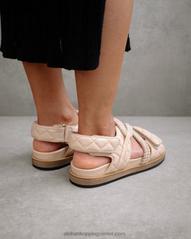 pleteni - bež usnjeni sandali na zanko ženske Alohas 0D4R8238